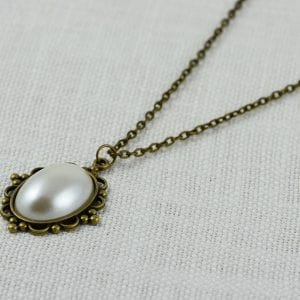 Pearl Bronze Necklace Victorian Style 28