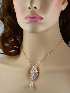 Affordable Rose Gold Bridal Crystal Dangle Earrings Designed in Melbourne, Australia 1