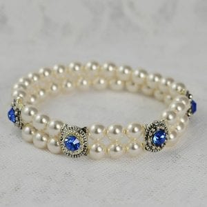Swarovski White Pearl Bridal Bracelet - Wedding 24
