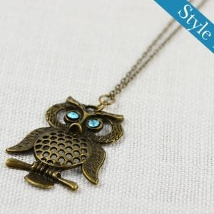 Turquoise Or Amethyst Owl Necklace - Jewellery 20