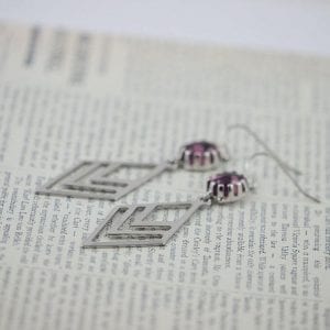 Elegant Amethyst Silver Earrings - Purple, Light weight, Bridesmaids Filigree