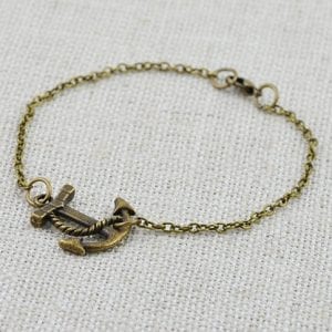 Anchor Bronze Charm Bracelet - Gift, Dainty Bracelet 11