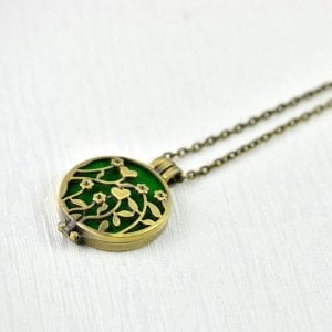 Stylish Aromatherapy Diffuser Necklace - Diffuser Jewellery, Bronze Filigree Flower Necklace, Oil Diffuser Pendant 19