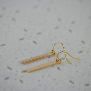 Bar Light Gold Earrings - Dainty, Simple, Minimalist, Dangle