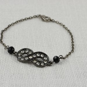 Black Infinity Metal Bracelet - Infinity Charm Crystal Bracelet, Elegant Simple Bracelet Birthday Gift 10
