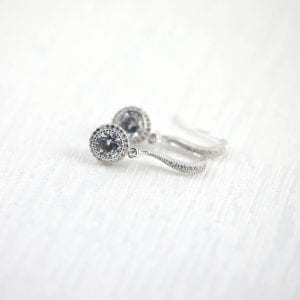Bridal Silver Drop Wedding Earrings - Cubic Zirconia, Dainty, Minimalist 11