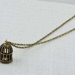 Bronze Cage Pendant Necklace 24
