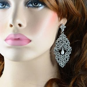 Chandelier Vintage Hollywood Earrings - Pearl, Wedding, Cubic Zirconia, Swarovski 21