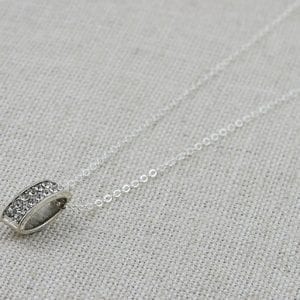 Cubic Zirconia Charm Necklace - Minimalist, Silver Pendant Necklace 28