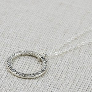Cubic Zirconia Circle Necklace - Best Friend Jewellery, Silver Pendant 21