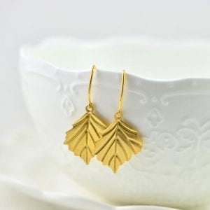 Elegant Leaf Drop Gold Bridesmaids Simple Earrings 13