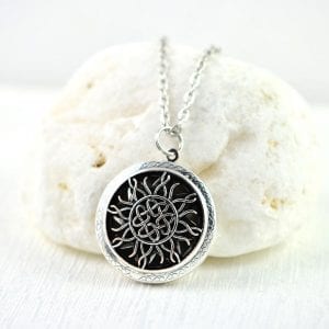 Flaming Celtic Knot Aromatherapy Diffuser Necklace 20