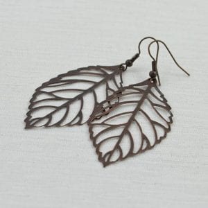 Leaf Copper Antique Earrings - Nature Jewellery, Dangle earrings, Everyday Earrings Jewellery, Light Weight Earrings 38