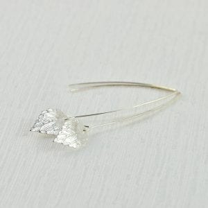 Leaf Drop Silver Light Earrings - Bridesmaids Earrings, Dangle, Everyday Use 36