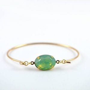 Mint Green Bangle Charm Bracelet 17