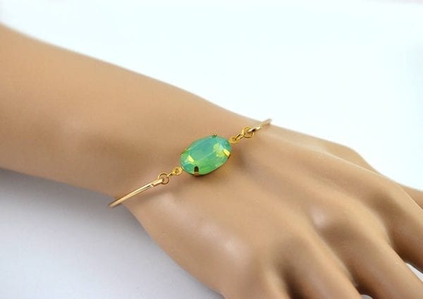 Mint Green Bangle Charm Bracelet 19