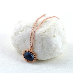 Rose Gold Sapphire Pendant Necklace - Charm, Everyday Use 36
