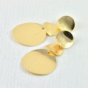 Round Gold Dangle Earrings - Bridesmaids, Gold Round, light Weight 19