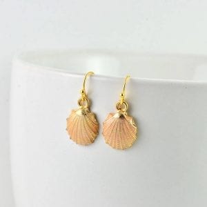 Sea Shell Gold Earrings Jewellery - Dainty, Minimalist, Bridesmaids, Blush Pink Earrings 27