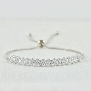 Silver Bridal Bar Wedding Bracelet