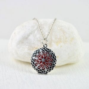 Silver Aromatherapy Diffuser Essential Oils Necklace 18