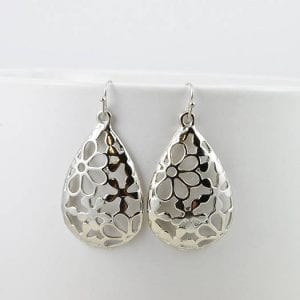 Silver Dangle Filigree Earrings - Everyday wear, Teardrop, Chandelier earrings 17