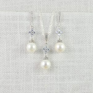Swarovski Pearl Silver Jewellery Set - Pearl Jewellery Set, Bridal, Wedding 23