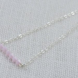 Swarovski Light Pink Bar Necklace - Crystal Necklace 18