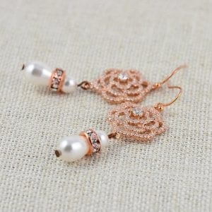 Swarovski pearl bridal earrings