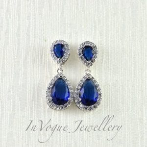 sapphire cubic Zirconia earrings