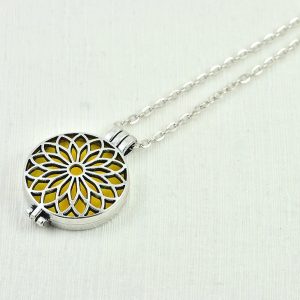 Sun Flower Aromatherapy Diffuser Necklace for Essential Oils