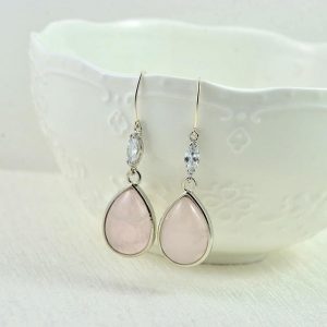 light pink teardrop earrings