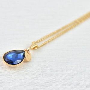 sapphire bridesmaid drop necklace