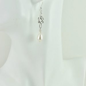 Wedding Pearl Drop Earrings - Bridal, Swarovski Pearls, Silver, Bridesmaids